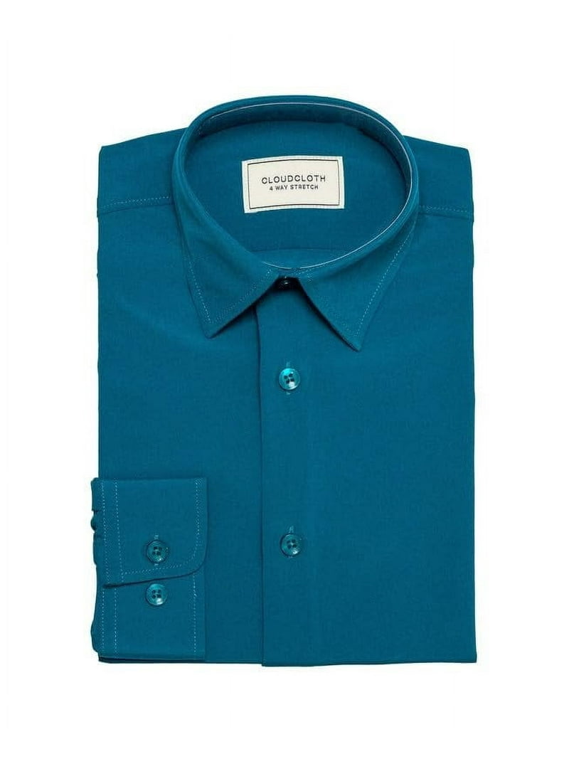 Adam Baker Men's MSH9801 4-Way Stretch Slim Fit Long Sleeve Dress Shirt, Emerald, L - Walmart.com Adam Baker Men's MSH9801 4-Way Stretch Slim Fit Long Sleeve Dress Shirt, Emerald, L - Walmart.com