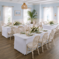 8ft White Spandex Table Cover For 96 Inch Rectangle Tables 4 Pack ...