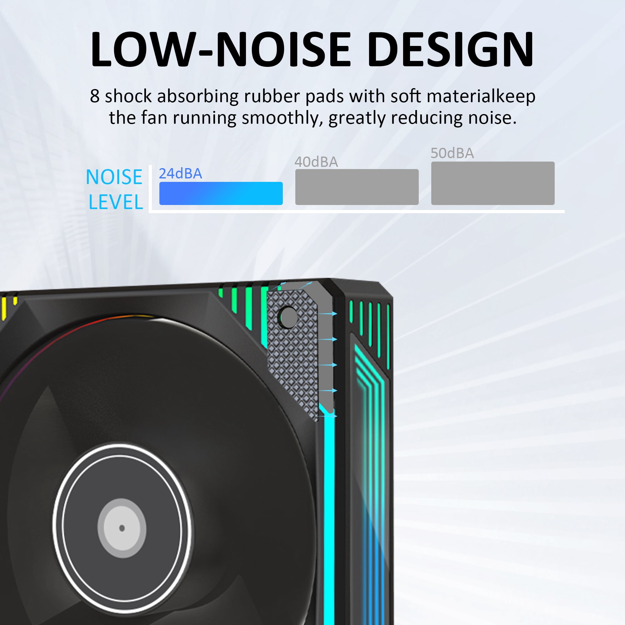 PANO-MOUNTS 120mm Black Infinity Mirror RGB Fans 12V 6Pin Quiet Gaming PC Computer LED CPU Cooler Chassis Case Fans With Adjustable Color Controlled By Remote 3-Pack