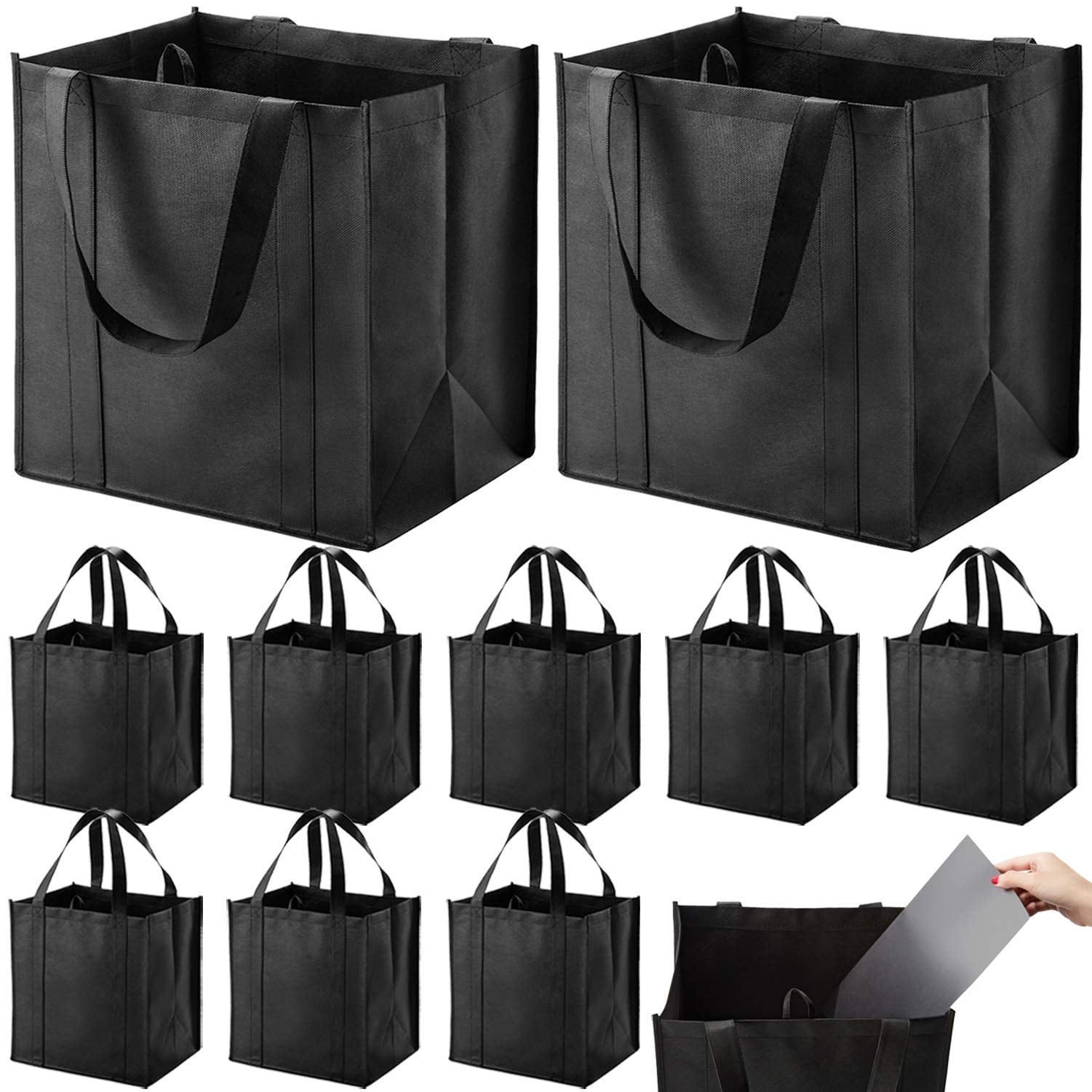 Set of 10 Reusable Grocery Bags Heavy Duty Shopping Bags Large Grocery