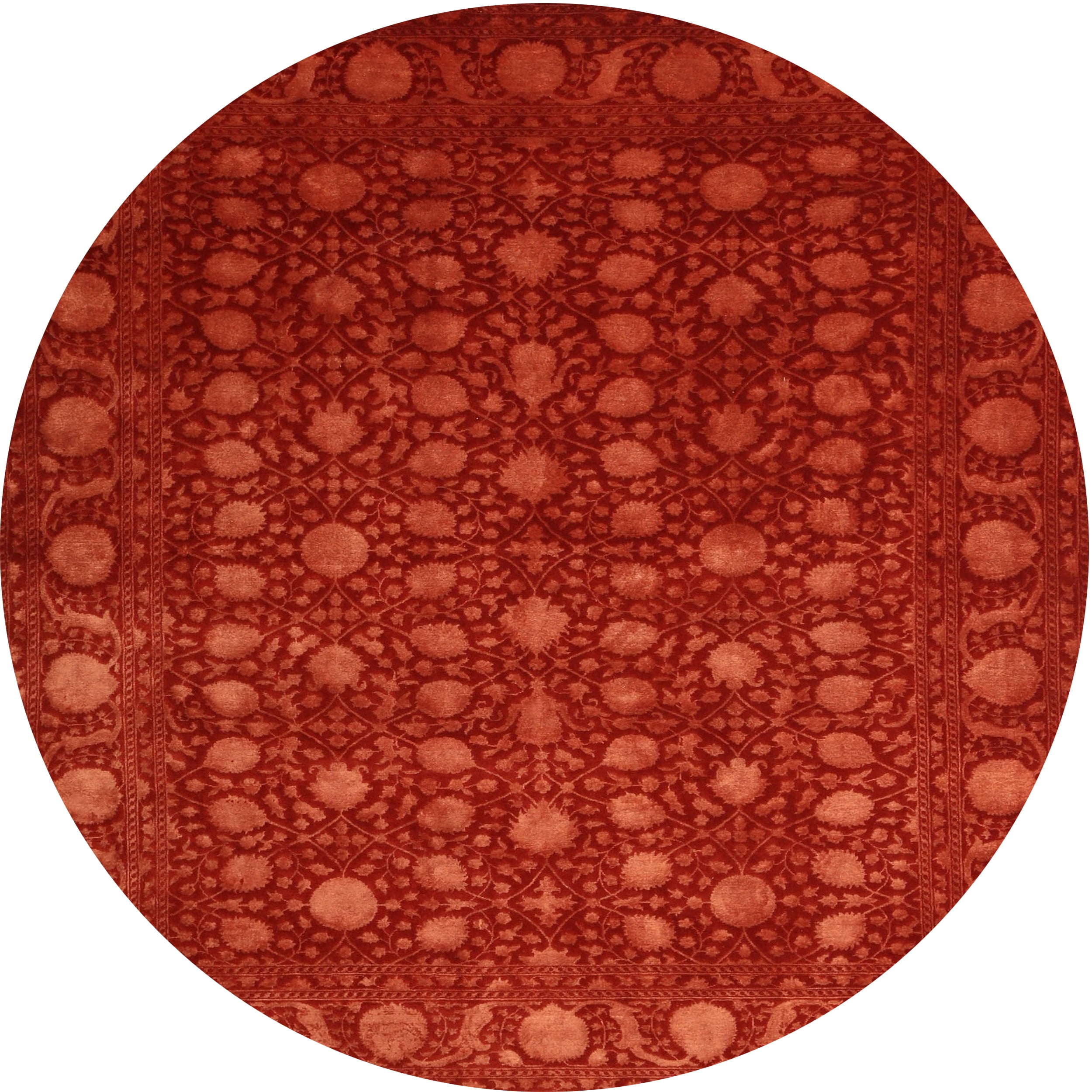 Ahgly Company Indoor Round Contemporary Neon Red Abstract Area Rugs, 8 ...
