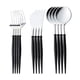 thumbnail image 1 of Juego de cubiertos de cuchara, tenedor y cuchillo de plástico de 12 Uds., vajilla desechable minimalista yeacher Cuberteria, 1 of 7