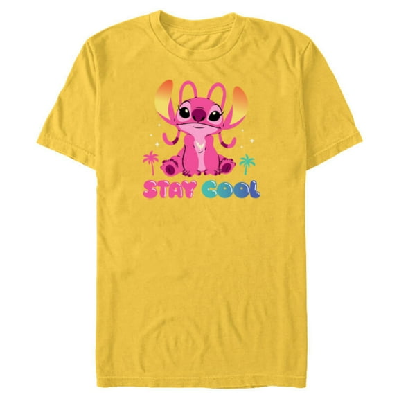 Disney Angel Stay Cool Bubble Letters - Short Sleeve Blended T-Shirt for Adults - Customized-Yellow