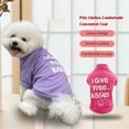 thumbnail image 3 of Pets Clothes Pet Coats Cotton Smooth Dog Jacket Dogs Shirts Fashionable Puppy Pullover Printed Letters Colorful Doggie Vest Rose Red M, 3 of 6
