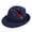 Navy, variant on Western Cowboy Jazz Hat Unisex Oktoberfest Ethnic Style Wide Brimmed Headwear for Daily Outdoor Activities Brown