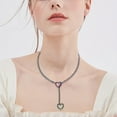 thumbnail image 5 of Womens Necklaces Jewelry for Women Adjustable Punk Heart Lock Pendant Necklace Cuban Link Long Chain Y Shape Jewelry For Women Stainless Steel Heart Necklace, 5 of 5