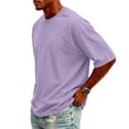 thumbnail image 4 of Plus Size 5XL Men's Shirt Short Sleeve 100%Cotton T-Shirts Breathable Crew Neck Athletic Tshirts Casual Summer Tops, 4 of 8