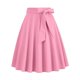 thumbnail image 1 of Karight Womens Midi Skirt Swing A-line Vintage Casual Elastic Wide Waist Flared Skirt with Belt, 1 of 5