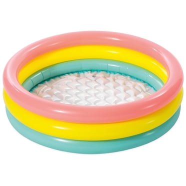 Intex: Inflatable Baby Pool - Sunset Glow - 34"x10", 3 Color Rings, Outdoor & Backyard, Water Splash Kiddie Pool, Soft & Durable, Toddlers-Kids Age 1 