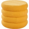 thumbnail image 5 of Tcbosik Storage Ottoman with Flip-Top Tray, Upholstered Foot Stool, Teddy Fabric Makeup Vanity Footrest for Bedroom, Hallway, Living Room, Space Saving, Yellow, 5 of 5