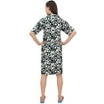 thumbnail image 5 of Bimba Floral Print Black Women Sleepshirt Notched Collar Sleepwear Nightshirt - 4, 5 of 5