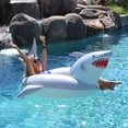 thumbnail image 2 of GoFloats 'Great White Bite' Shark Inflatable Party Tube - Pool Float for Adults and Kids, 2 of 6