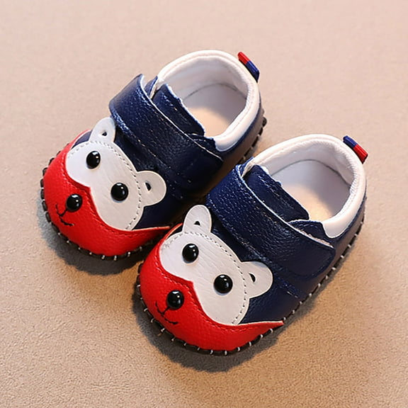 Aayomet Baby Girls Boys Soft Toddler Shoes Toddler Walkers Shoes Cartoon Princess Shoes Kids Toddler Girls Shoes,Dark Blue 5