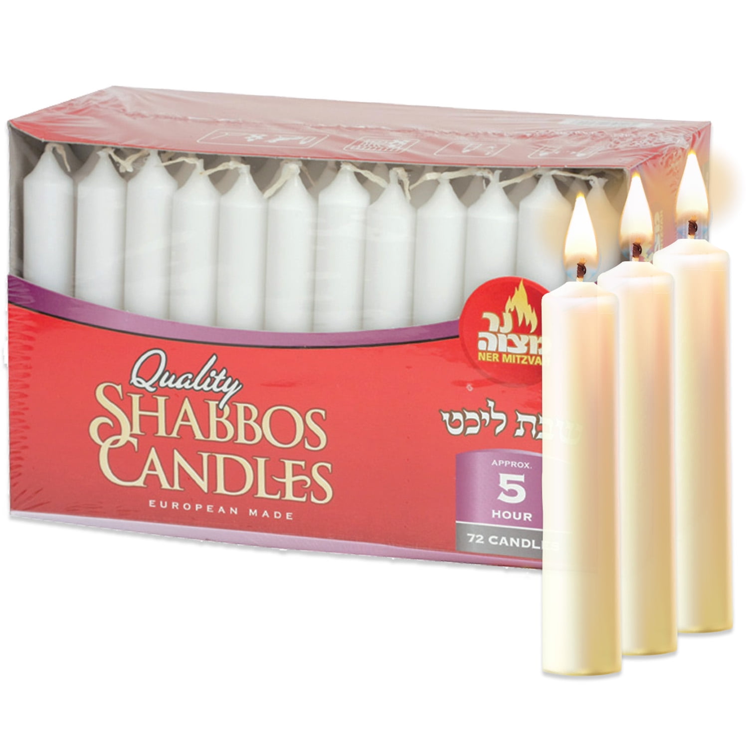 Shabbos Candles Candle 72 Per Box 2 boxes of White Sabbath 