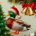 thumbnail image 5 of Animal Christmas Ornaments with Acrylic Hanging Xmas Tree Decorations Party Decors Supplies Window Door Wreaths Decoration Yellow Bird 3.1 In, 5 of 7