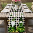 thumbnail image 4 of St. Patrick's Day Table Runner - 48 Inch Long Gnomes Gold Coin Shamrock Checkered Plaid Cotton and Linen Blended Dress Scarves Farmhouse Table Runner for Kitchen Dining, Coffee Table, 13" x 48", 4 of 8