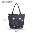 thumbnail image 5 of FORMRS Womens Canvas Tote Bag with Zipper Inner Pocket Shoulder Handbag, Blue Stars Pattern, 5 of 7