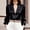 Black, variant on MORTTIC Women's Elegant V-Neck Long Sleeve Satin Blouse Slim Fit Top for Office Party & Everyday Wear Pink，S