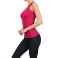 thumbnail image 2 of Lady's Slim Fit Racer Back Tank - Raspberry, 2 of 4