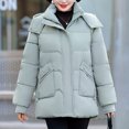 thumbnail image 2 of Winter Warm Coats for Womens Fashion Plus Size Casual Loose Solid Color Pocket Zippered Reversible Long Coat, 2 of 8