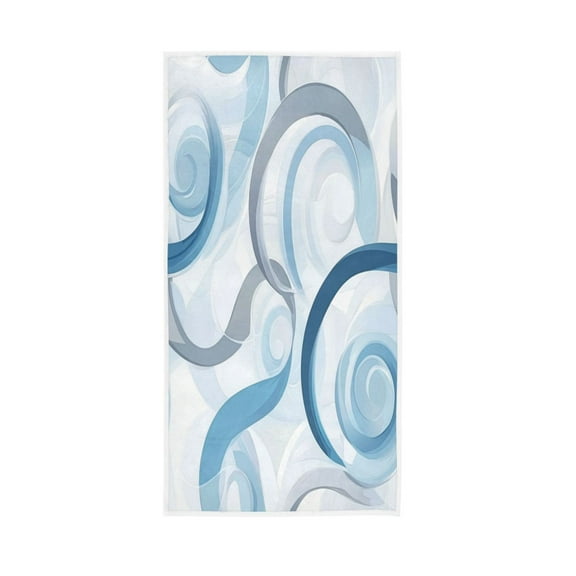 Single-Sided Print Hand Towel Breathable & Soft Towels Wash Cloth for Workout Running Blue and Gray Swirls 30x15 Inch