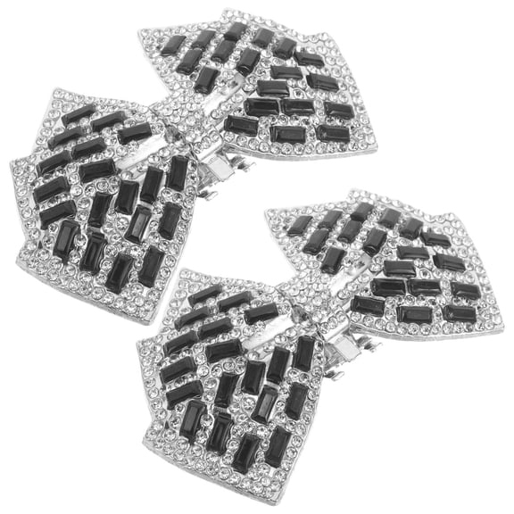 ELAYARD 2Pcs Black Shoe Jewelry Clips Universal Fit Detachable Bowknot for Dress and Party Shoes