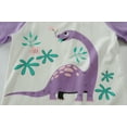 thumbnail image 5 of POPTEM Toddler Girls Pajamas Short Sleeve Dinosaur Pjs Cotton Sleepwear Sets Purple 2-Piece 3T, 5 of 8