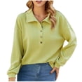 thumbnail image 2 of NJDVHB Hauts d'Hiver pour Femmes, Chandail en Molleton pour Femmes, Blouses Habillées pour Femmes, Hauts Réguliers à Manches Longues et Col Rabattu pour Dames, Vert, TG, 2 of 4