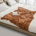 thumbnail image 4 of Wovilon Blanket Soft Knitted Blanket Fringed Blanket Sofa Blanket Sleeping Blanket 176x127cm, 4 of 6