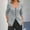 Gray, variant on SDNall Button-Up Cardigan Blazer Jacket for Women - Solid Color, No Pocket, Chic and Versatile