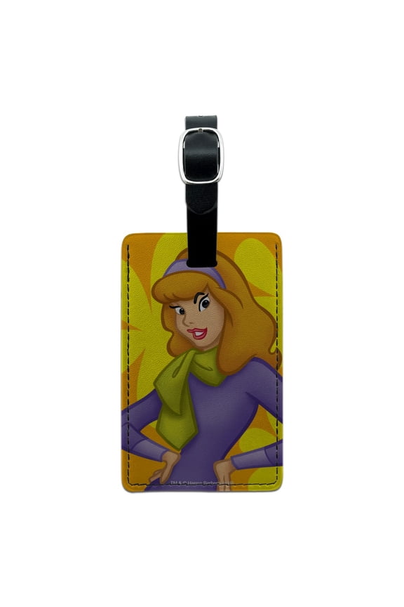 Scooby Doo Daphne Character Rectangle Leather Luggage Card Suitcase Carry-On ID Tag