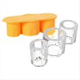 thumbnail image 5 of Bandeja de Hielo de Silicona Amarilla de Fácil Liberación para Hacer 3 Tamaños de Cubitos de Hielo Huecos en Forma de Diamante para Enfriar Bebidas, 5 of 5