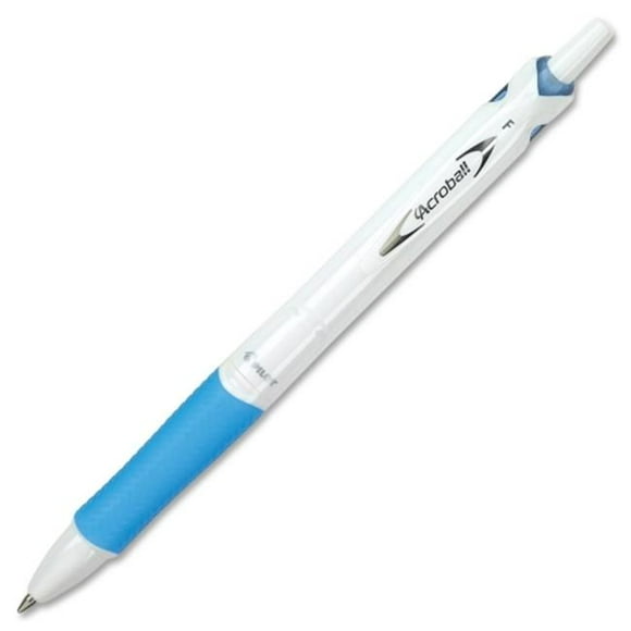 Pilot Corp. Of America Acroball Pen, 0.7 mm, Black Ink, White with Blue Accent Barrel