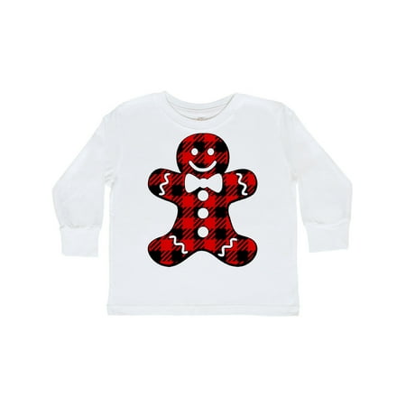

Inktastic Buffalo Plaid Gingerbread Man Gift Toddler Boy or Toddler Girl Long Sleeve T-Shirt
