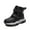Black, variant on SKIUHS Boys Girls Snow Boots Water-Resistant Outdoor Sport Slip Resistant Cold Weather Unisex Shoes