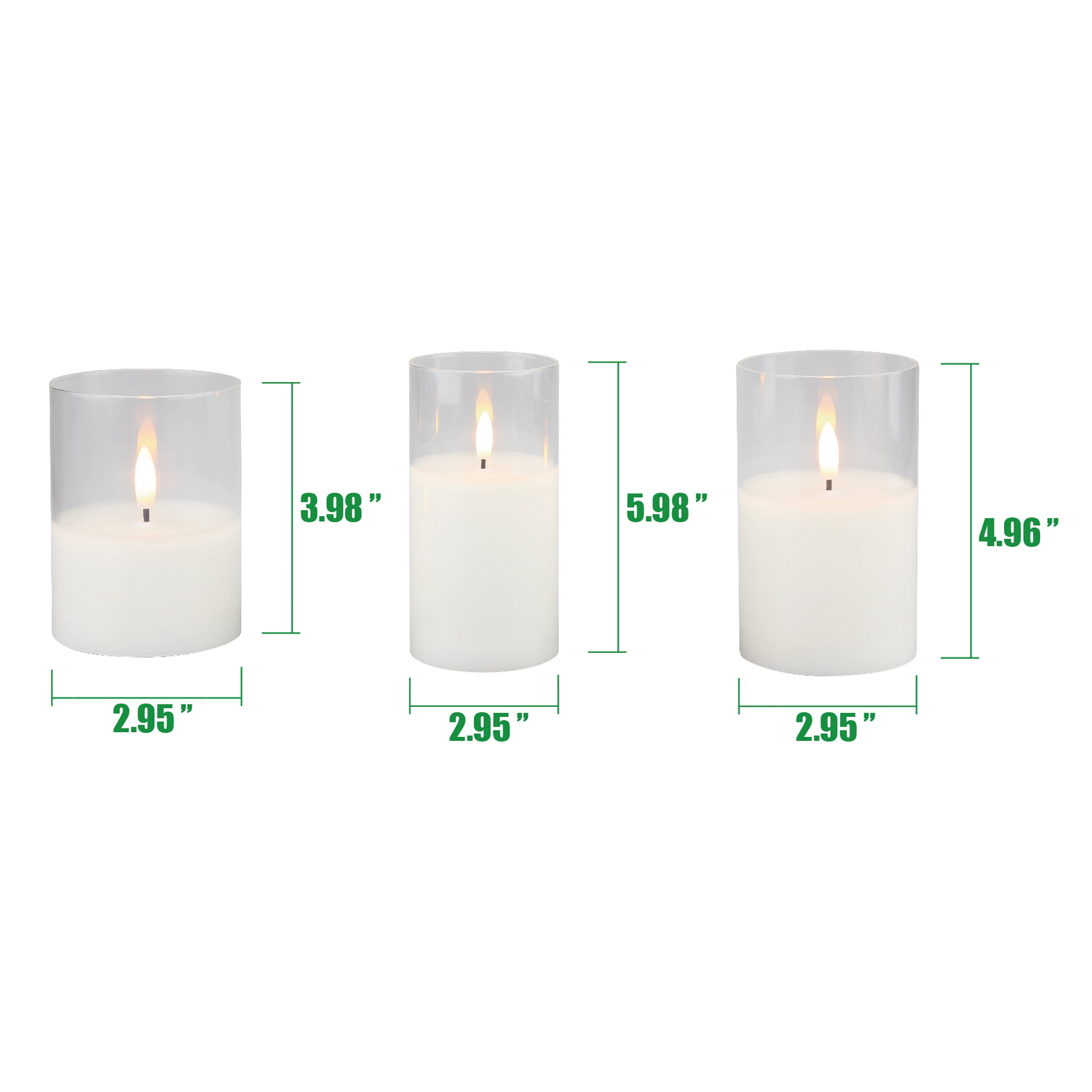 (2 pack) Stonebriar Collection Flameless LED Clear Glass Hurricane with Timer and Remote