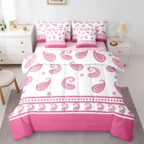 Castle Fairy Teens Hippie Paisley Bedding Comforter Set,Bohemian Full Bedding Set