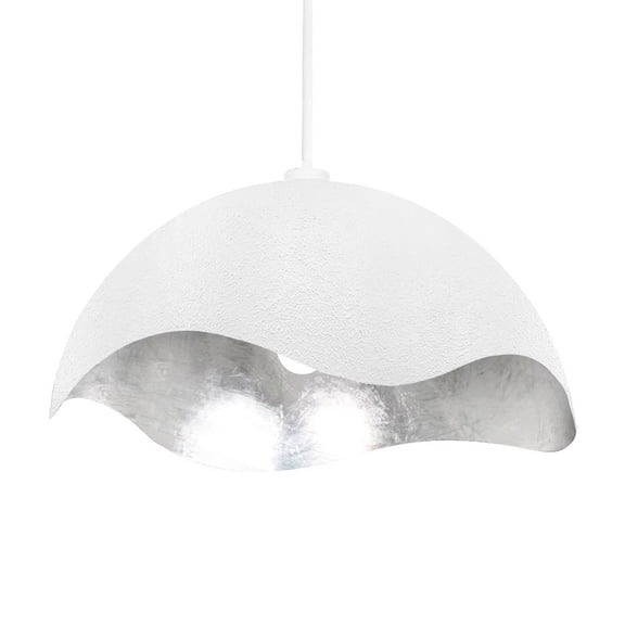 P1915-736-George Kovacs Lighting-Eclos - 1 Light Pendant-13.38 Inches Tall and 23.88 Inches Wide-Textured White/Silverleaf Finish