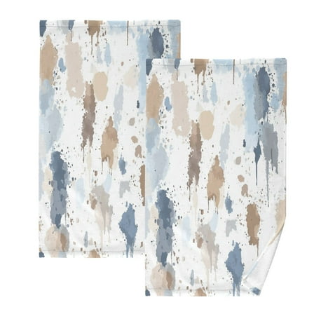 Sprinkle WatercolorTwo-piece Cotton Towel Set, Absorbent, Soft And Comfortable 16 x 28 in Rectangle, Printed on One Side, Versatile