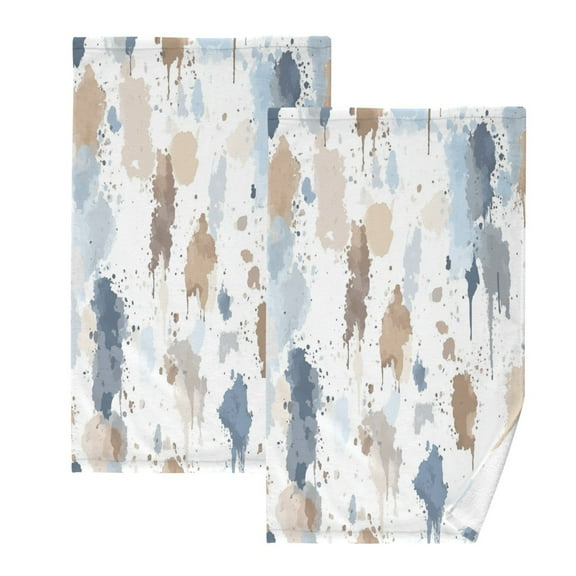 Sprinkle WatercolorTwo-piece Cotton Towel Set, Absorbent, Soft And Comfortable 16 x 28 in Rectangle, Printed on One Side, Versatile