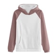 thumbnail image 3 of Timegard Sweatshirts for Women Long Sleeve Hoodies Pullover Fall Color Block Loose Tops with Pockets, 3 of 4