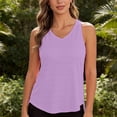 thumbnail image 4 of Miluxas Racerback Workout Tank Tops for Women Split Open Back Athletic Sports T Shirts Sleeveless V Neck Tunic Tank Tops for Gym Yoga Running Purple, 4 of 7