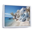 thumbnail image 2 of Designart "Seashore Pale Coastline" Landscapes Floater Framed Wall Art Living Room, 2 of 7