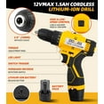 thumbnail image 5 of DOWELL 147-Piece Men's Repair Tool Set with 12V Cordless Drill & 3/8" Keyless Chuck, 5 of 7
