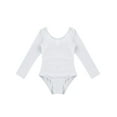 thumbnail image 6 of Oyolan Kids Girls Basic Ballet Dance Leotards Long Sleeve Gymnastics Bodysuit Dancewear White 6, 6 of 7