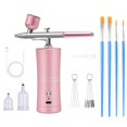 thumbnail image 1 of Kit de Aer&oacute;grafo Port&aacute;til con Compresor, Pistola de Aire Recargable para Tatuaje, Arte de U&ntilde;as, Pastel, Maquillaje, Tatuajes, Pintura (Rosa), 1 of 9