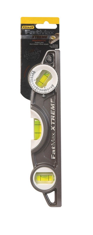 Level Line Tool,9 inch Plastic Magnetic Torpedo Level Plumbing 45 Degree 3 Green Bubbles Magnetic strip Rubber End Caps For Durable with Ruler Horizontal Vertical Cross Line Leveler Measuring
