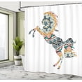 thumbnail image 4 of Ambesonne Ethnic Shower Curtain, Boho Mosaic Horse Silhouette, 69"Wx70"L, Multicolor, 4 of 4