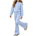thumbnail image 2 of LvhaoGJOB Little Kids Girls Sweatshirt and Pants Outfit Set, Blue - graphic print, custom print, 2 of 7