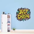 thumbnail image 2 of Just Chilin Relaxing Joy and Happiness Cheeful Quote Wall Art Sticker Designs Vinyl Stickers For Home House Walls Rooms Windows Bedroom Decoration Size (12x12 inch), 2 of 3